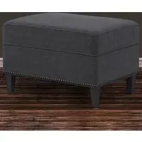 Atticus Footstool with Stud Detailing - Anthracite
