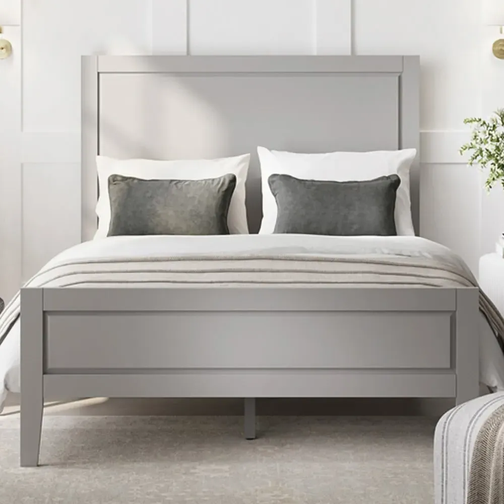 Bay Double Bed Frame - Cement Grey