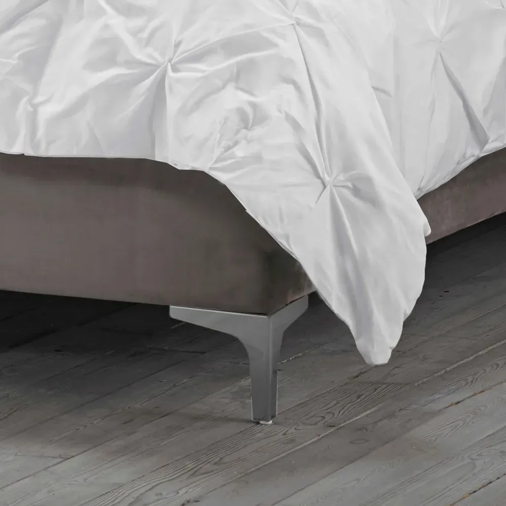 Berkeley Double Bed Frame - Grey, Velvet