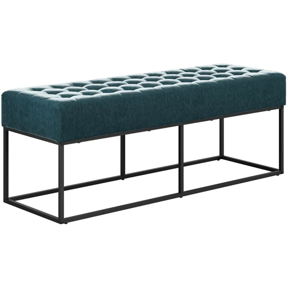 Boden 2-Seater Dining Bench - Blue, Chenille