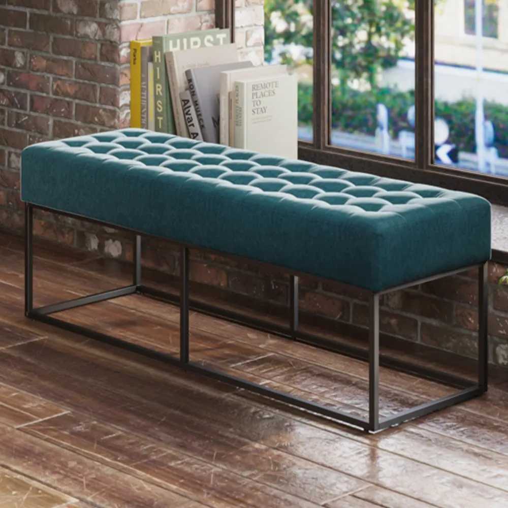 Boden 2-Seater Dining Bench - Blue, Chenille image