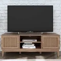 Bordeaux 2 Door TV Unit with Shelves - Brown, Oak Effect