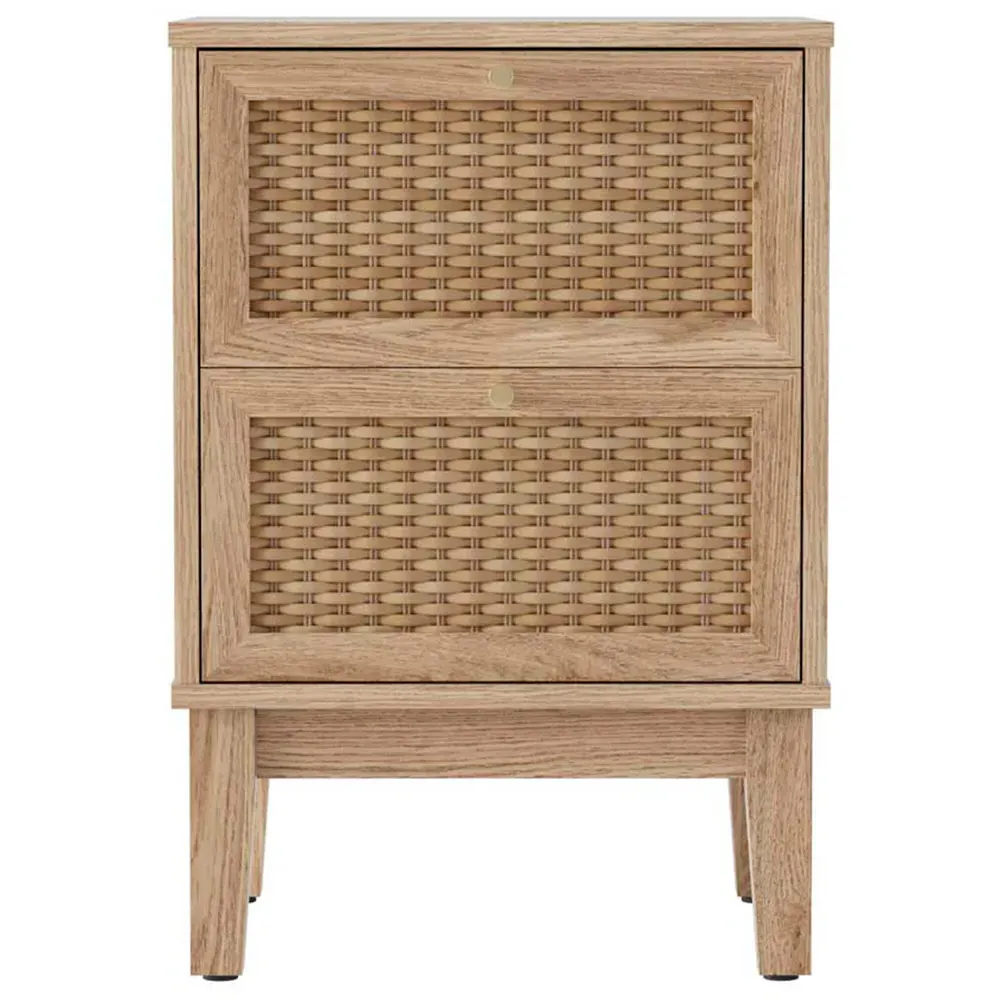 Bordeaux 2 Drawer Bedside Table - Brown, Oak