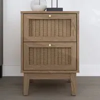 Bordeaux 2 Drawer Bedside Table - Brown, Oak