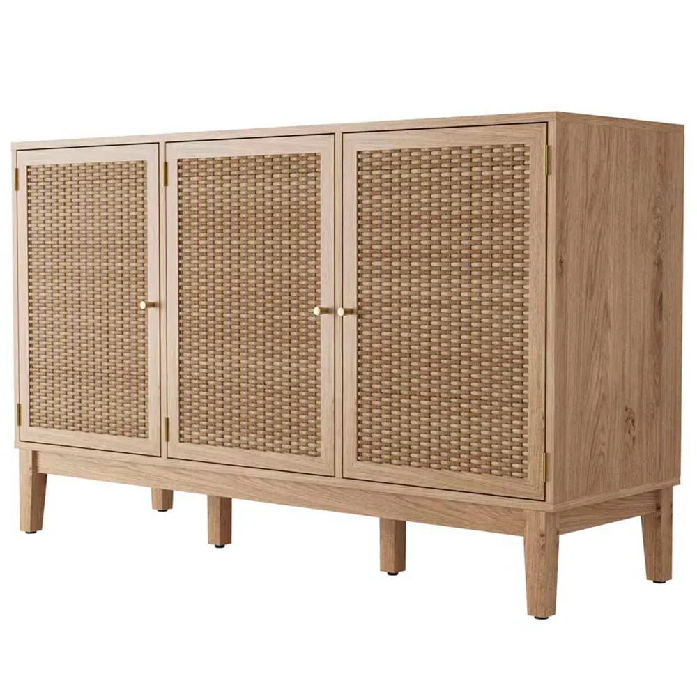 Bordeaux 3 Door Large Sideboard - Brown, Oak Effect