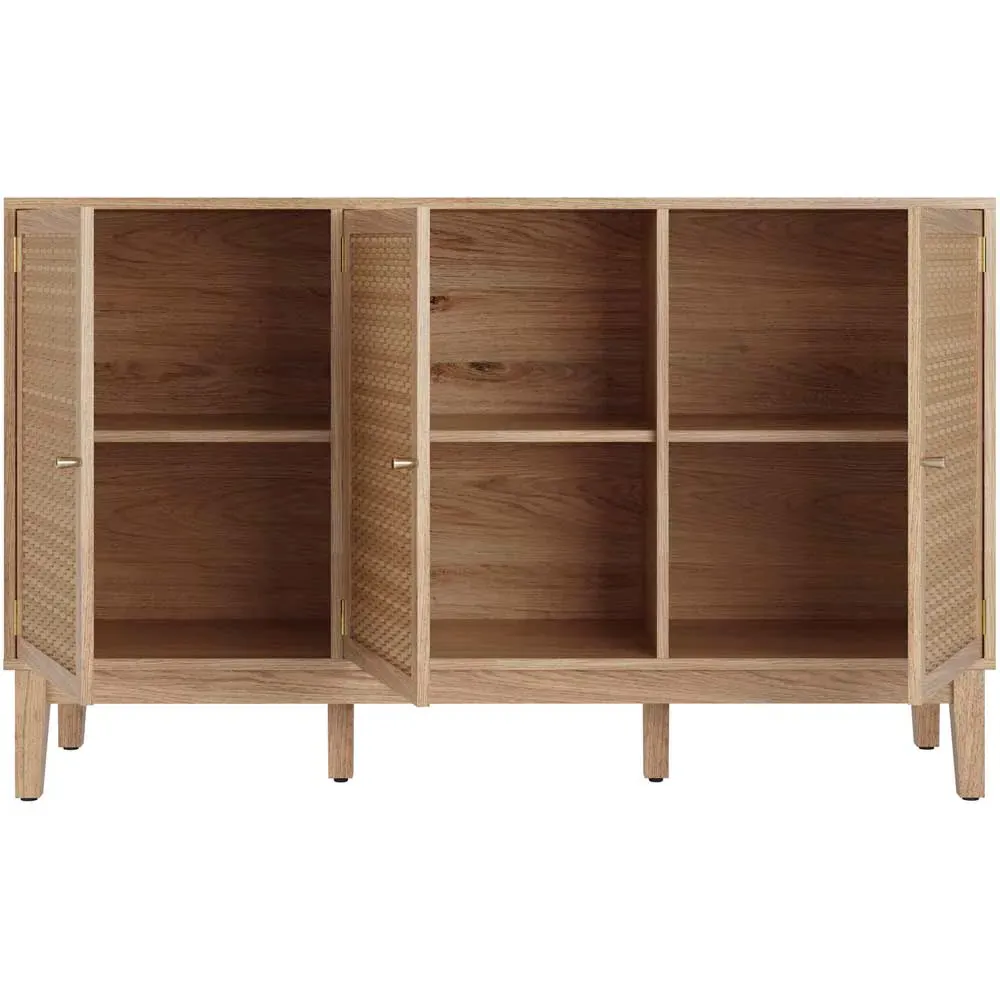 Bordeaux 3 Door Large Sideboard - Brown, Oak Effect