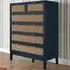 Bordeaux 6 Drawer Chest of Drawers - Blue, Rattan