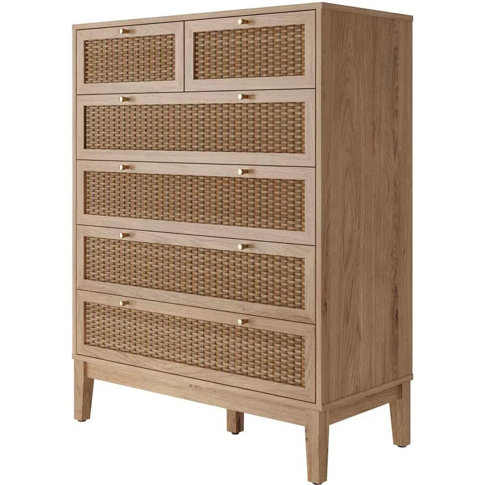Bordeaux 6 Drawer Chest of Drawers - Brown, Oak