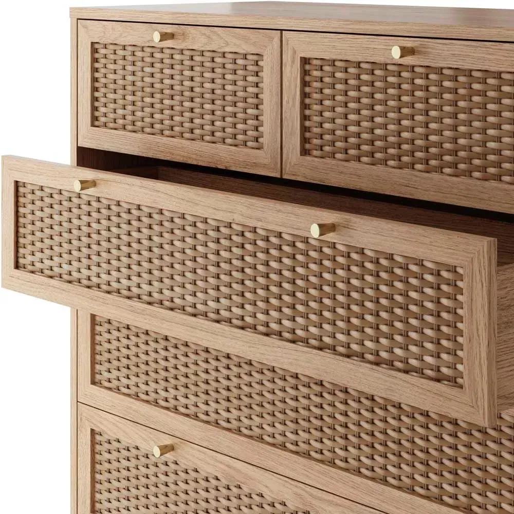 Bordeaux 6 Drawer Chest of Drawers - Brown, Oak