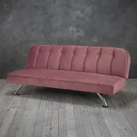 Brighton 3-Seater Sofa Bed - Pink, Velvet