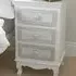 Brittany 3 Drawer Bedside Table - White, Grey