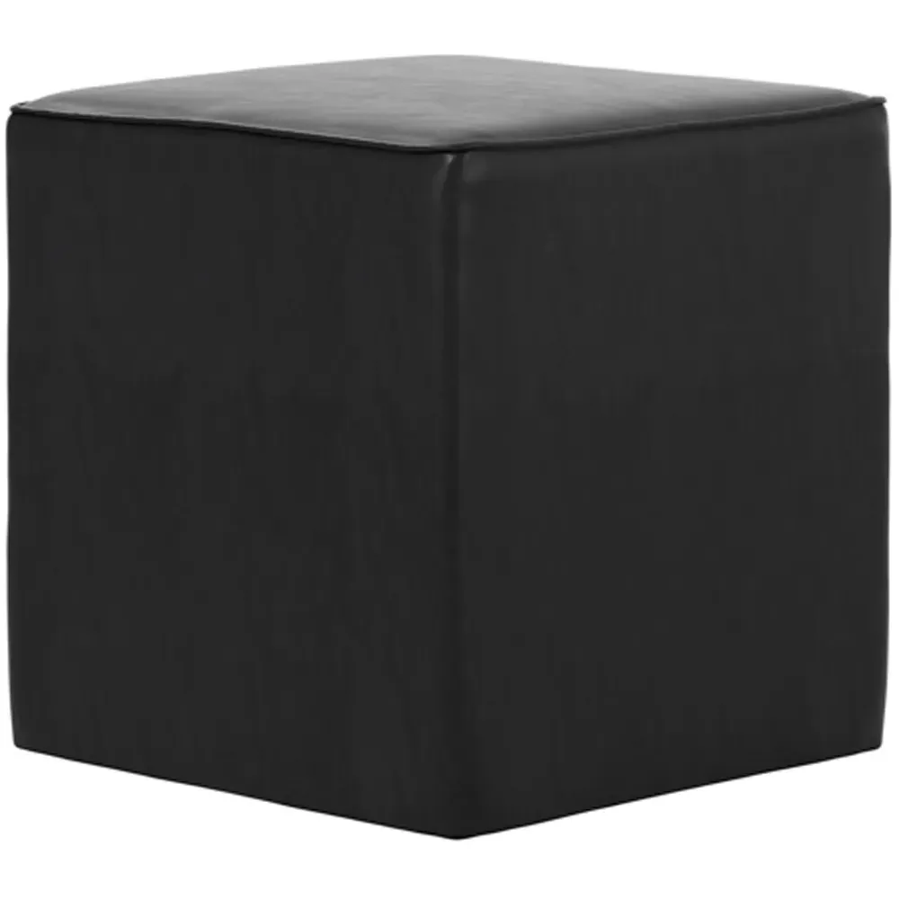 Bronx Side Table - Black, Faux Leather