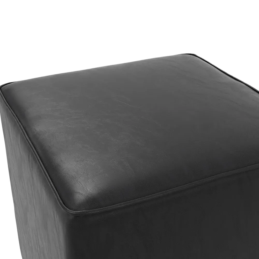 Bronx Side Table - Black, Faux Leather
