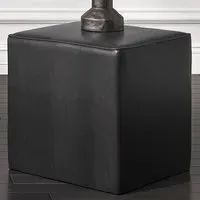 Bronx Side Table - Black, Faux Leather