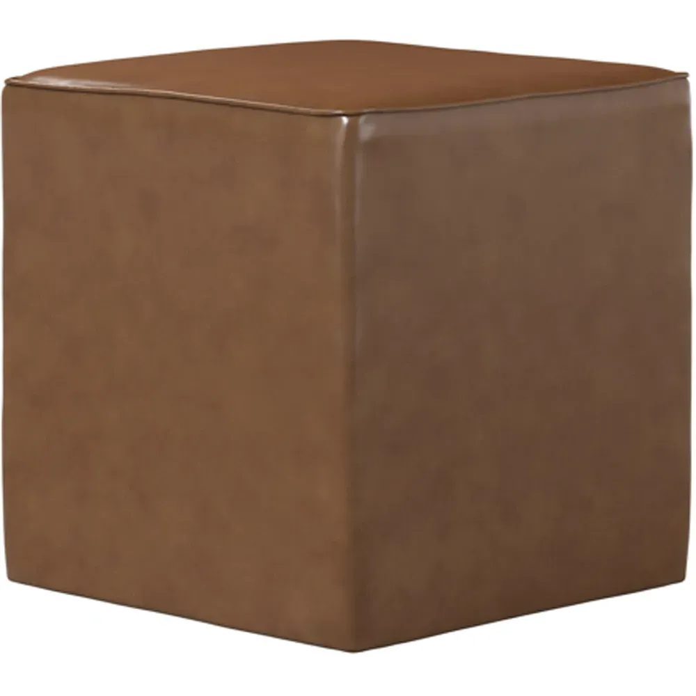 Bronx Side Table - Tan, Faux Leather