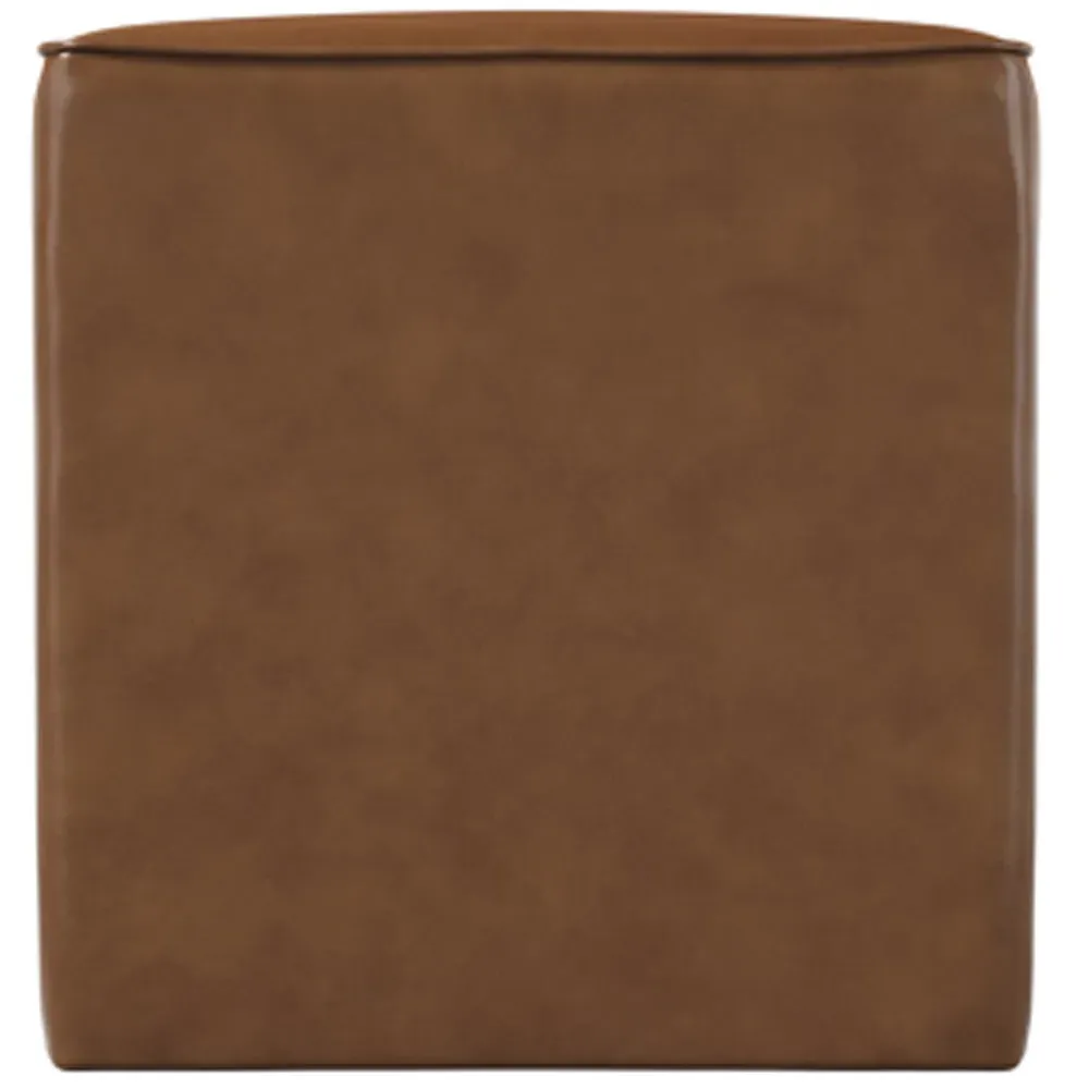 Bronx Side Table - Tan, Faux Leather