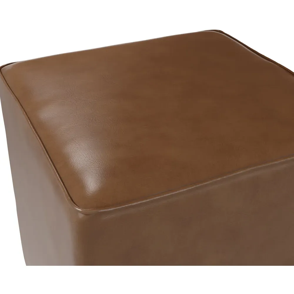 Bronx Side Table - Tan, Faux Leather