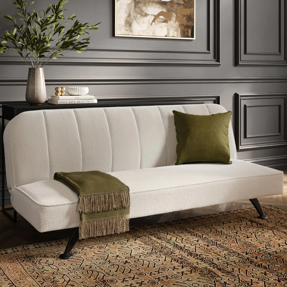 Burlington 2-Seater Sofa Bed - Cream, Boucle