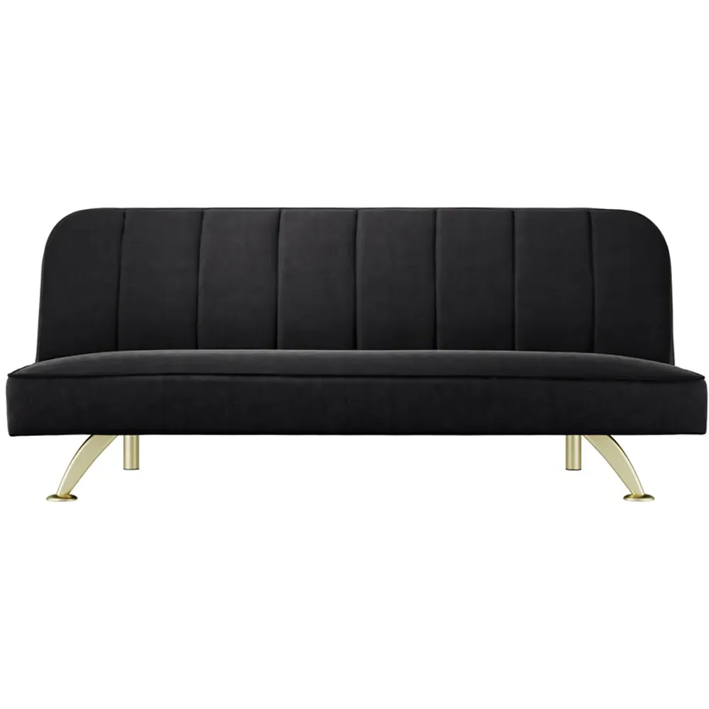Burlington Single Sleeper Sofa Bed - Black, Velvet