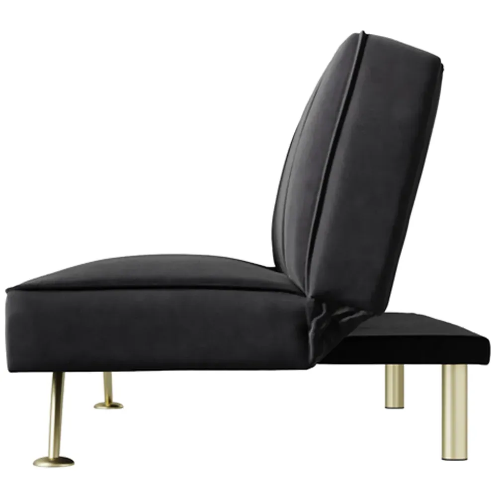 Burlington Single Sleeper Sofa Bed - Black, Velvet