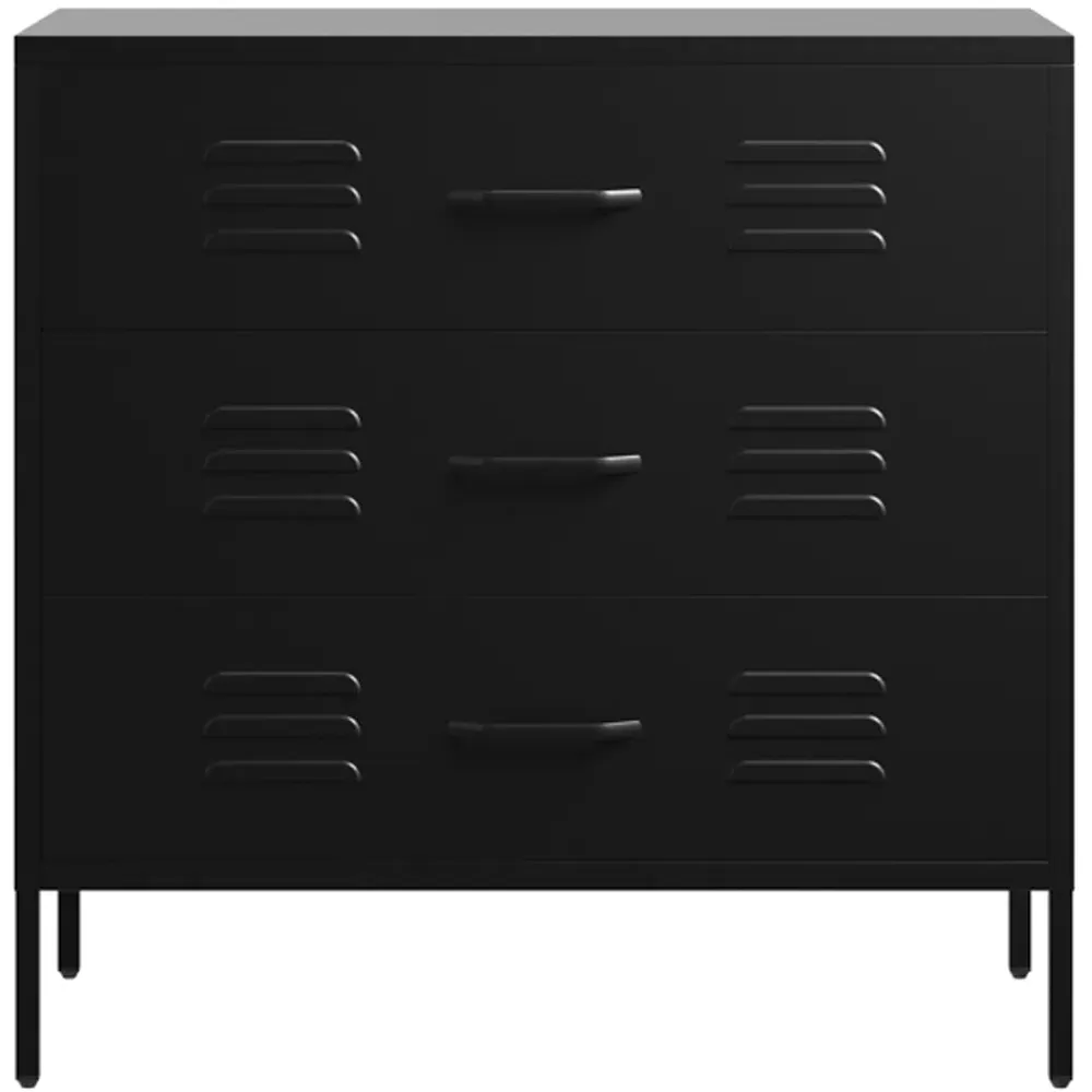 Caleb 3 Drawer Chest of Drawers - Black