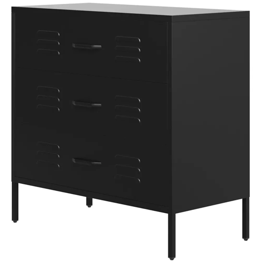 Caleb 3 Drawer Chest of Drawers - Black