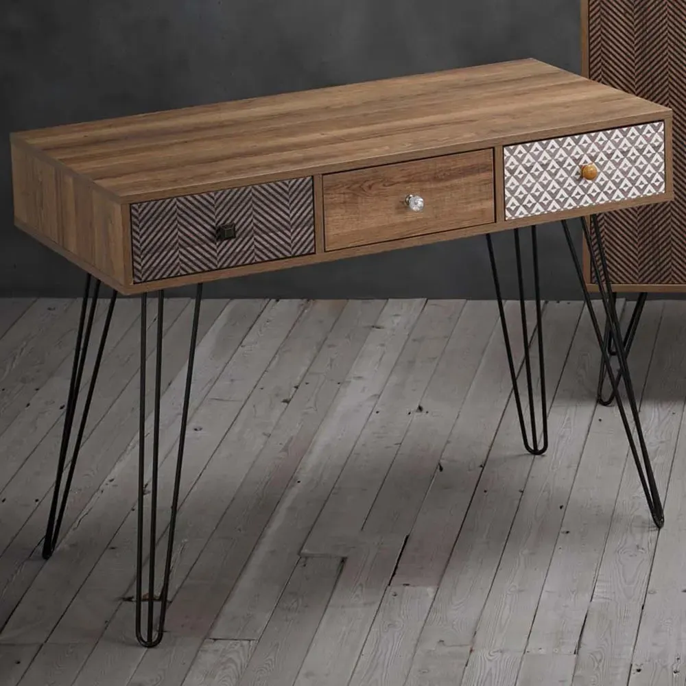 Casablanca Desk with Drawers - Brown, Wood Effect image