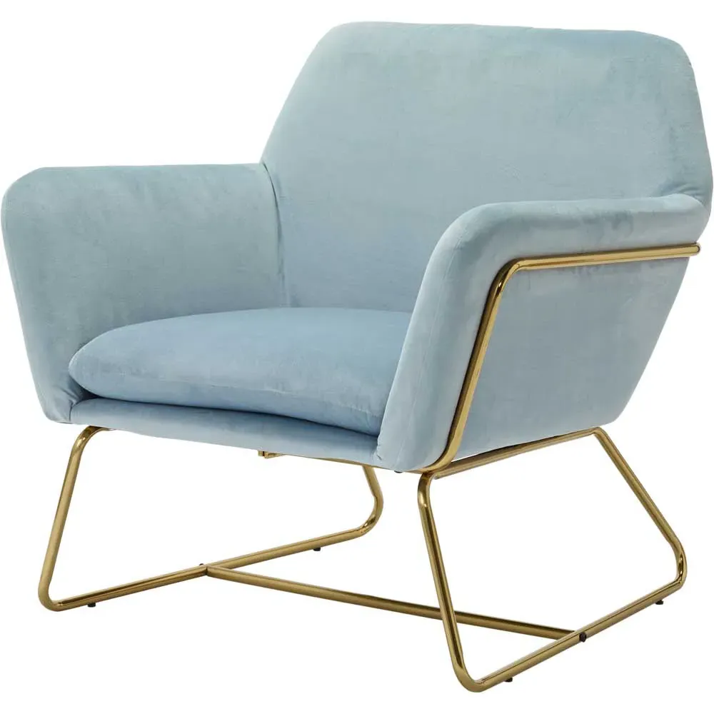 Charles Armchair - Blue, Velvet