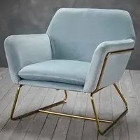 Charles Armchair - Blue, Velvet