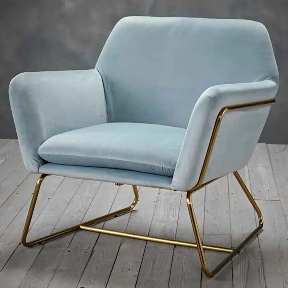 Charles Armchair - Blue, Velvet