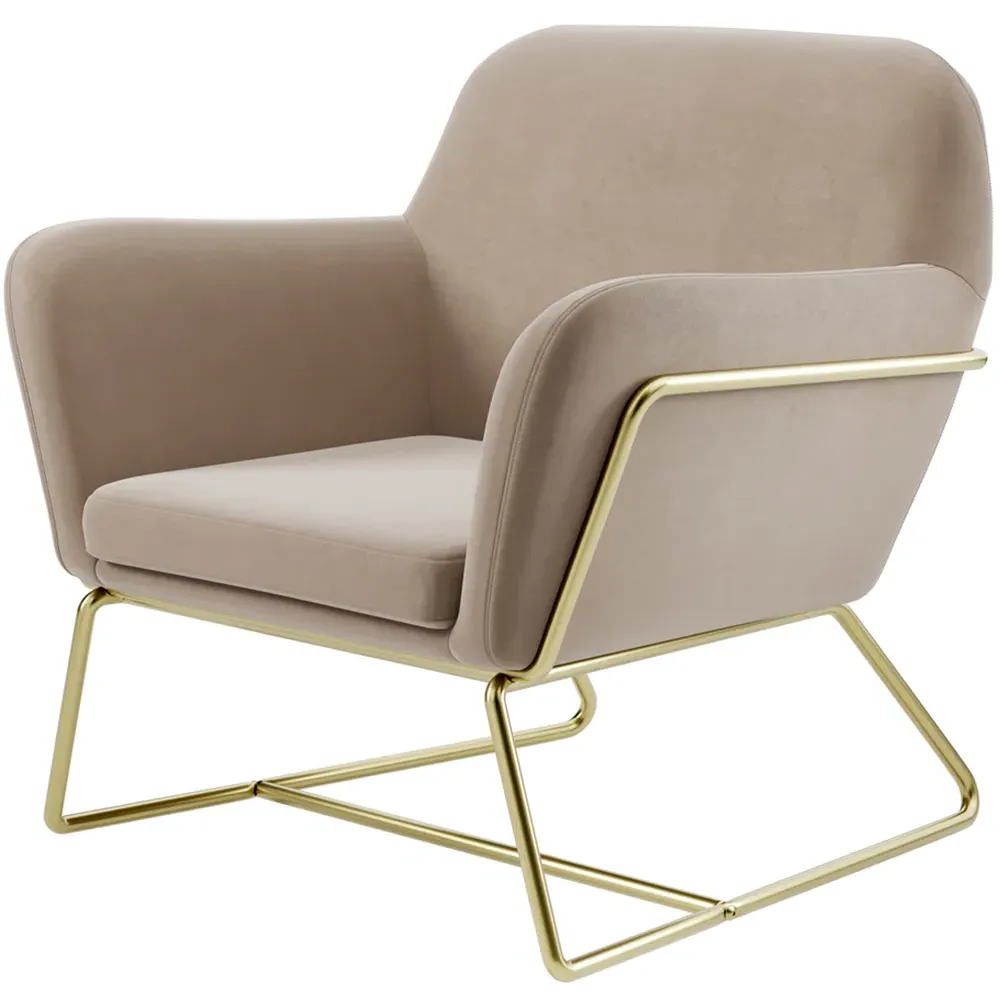 Charles Armchair - Cream, Velvet