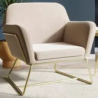 Charles Armchair - Cream, Velvet