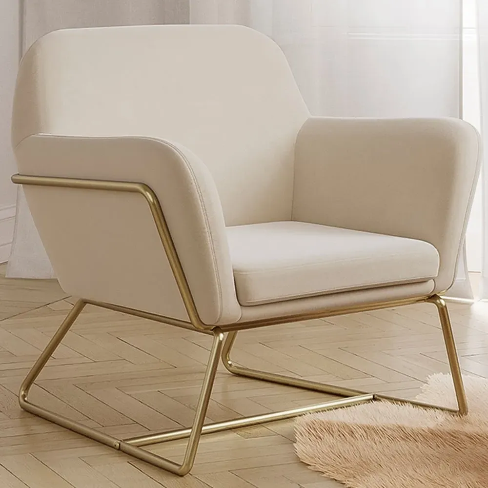 Charles Armchair - Cream, Velvet