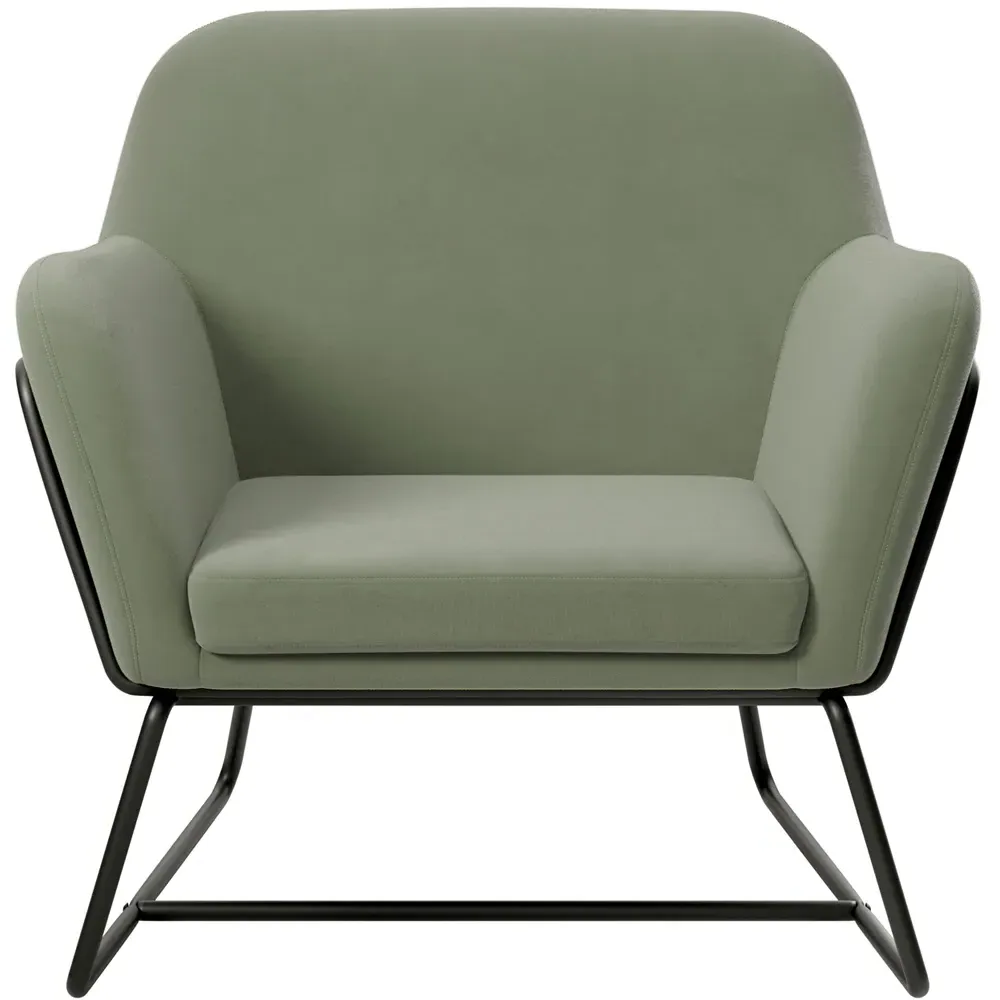 Charles Armchair - Green, Velvet