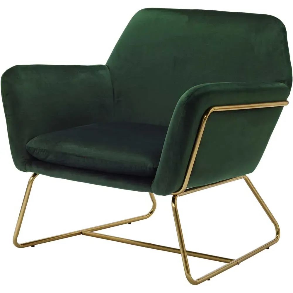 Charles Armchair - Green, Velvet