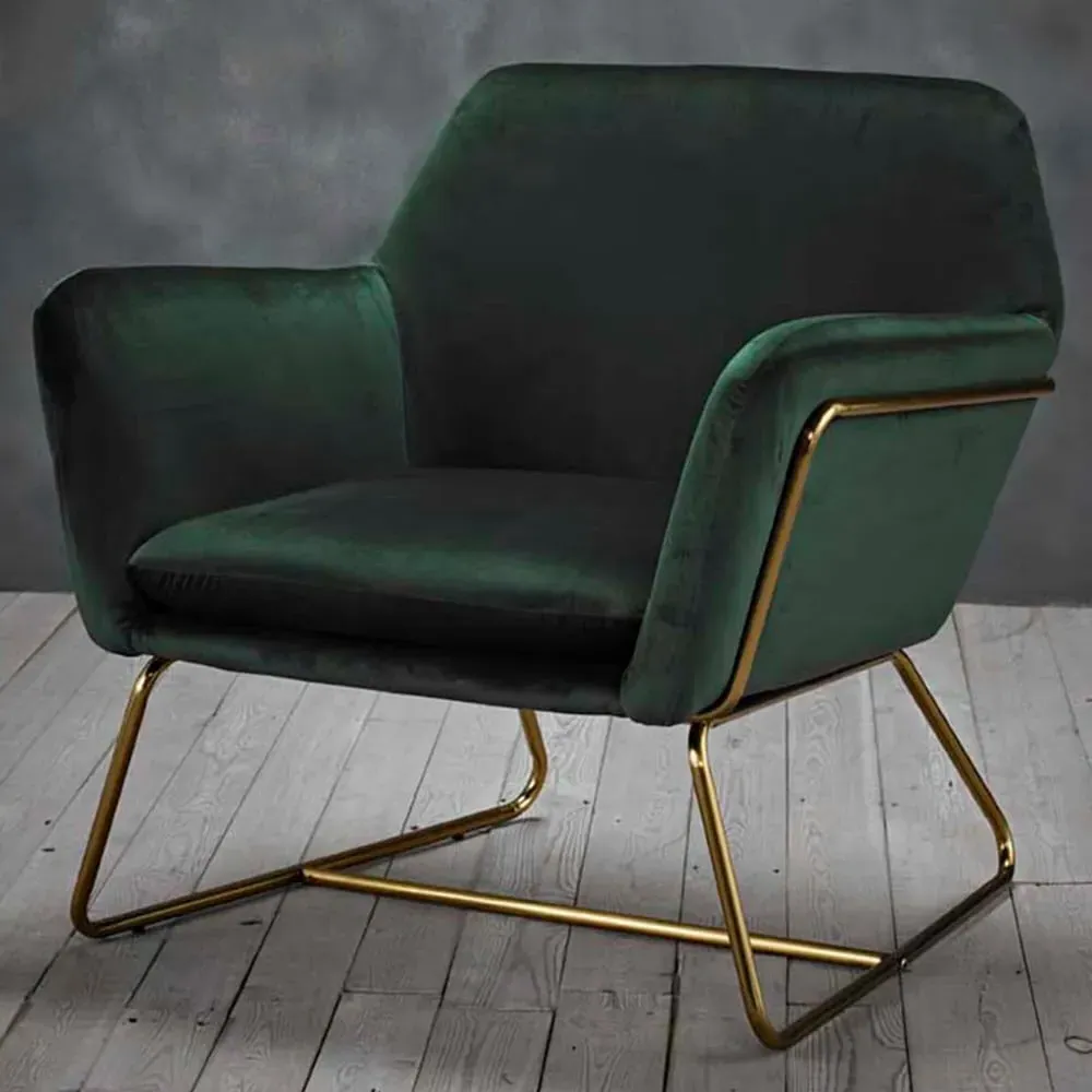Charles Armchair - Green, Velvet image