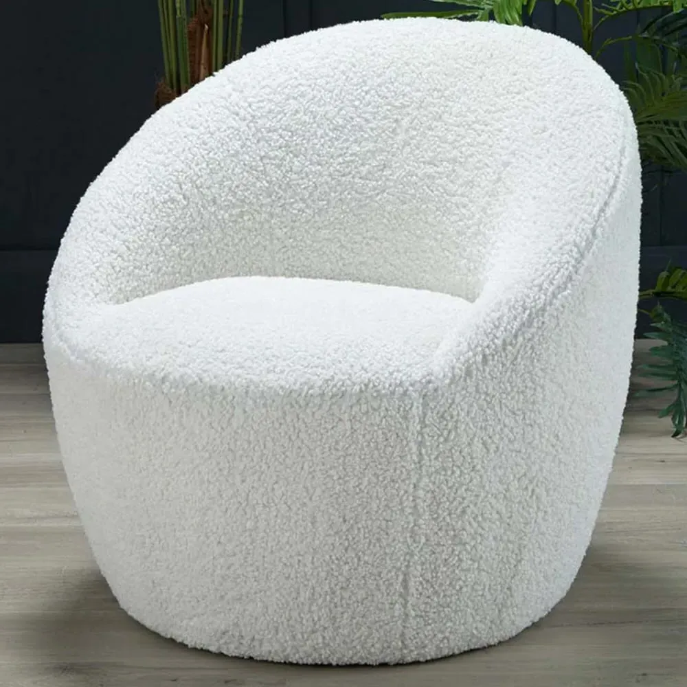 Cocoon Chair - Cream, Boucle Fabric image