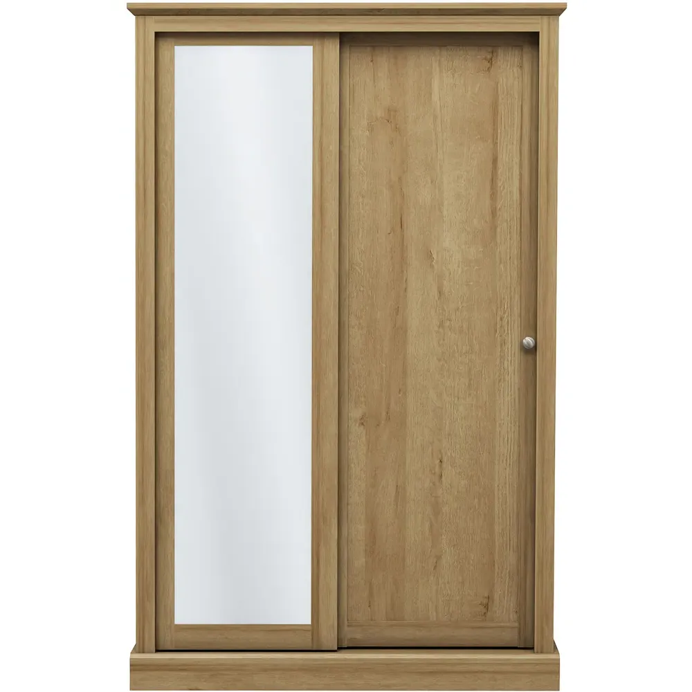 Devon 2 Door Sliding Mirror Wardrobe - Brown, Oak