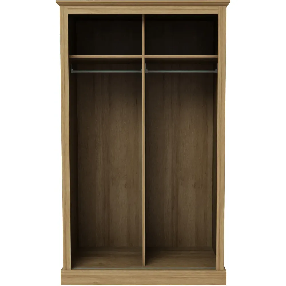 Devon 2 Door Sliding Mirror Wardrobe - Brown, Oak