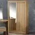 Devon 2 Door Sliding Mirror Wardrobe - Brown, Oak