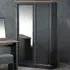 Devon 2 Door Sliding Mirror Wardrobe - Grey, Charcoal