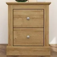 Devon 2 Drawer Bedside Cabinet - Brown, Oak