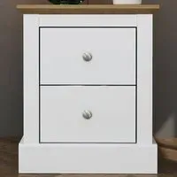 Devon 2 Drawer Bedside Cabinet - White