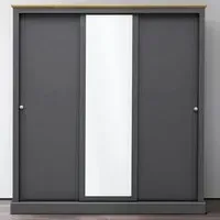 Devon 3-Door Sliding Wardrobe - Grey, Charcoal