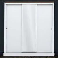Devon 3-Door Sliding Wardrobe with Mirror - White, Oak Effect