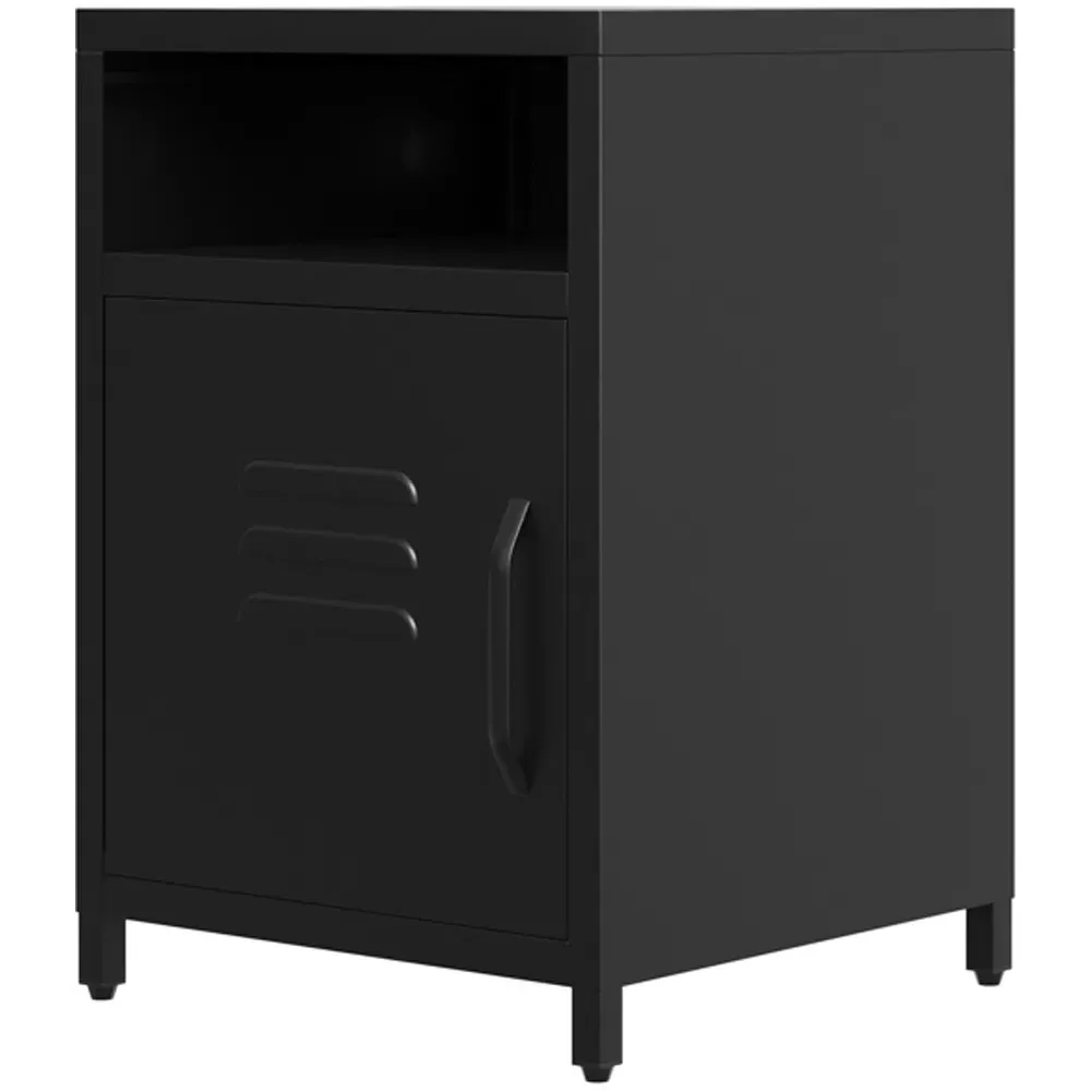 Dillon Single Door Bedside Cabinet - Black