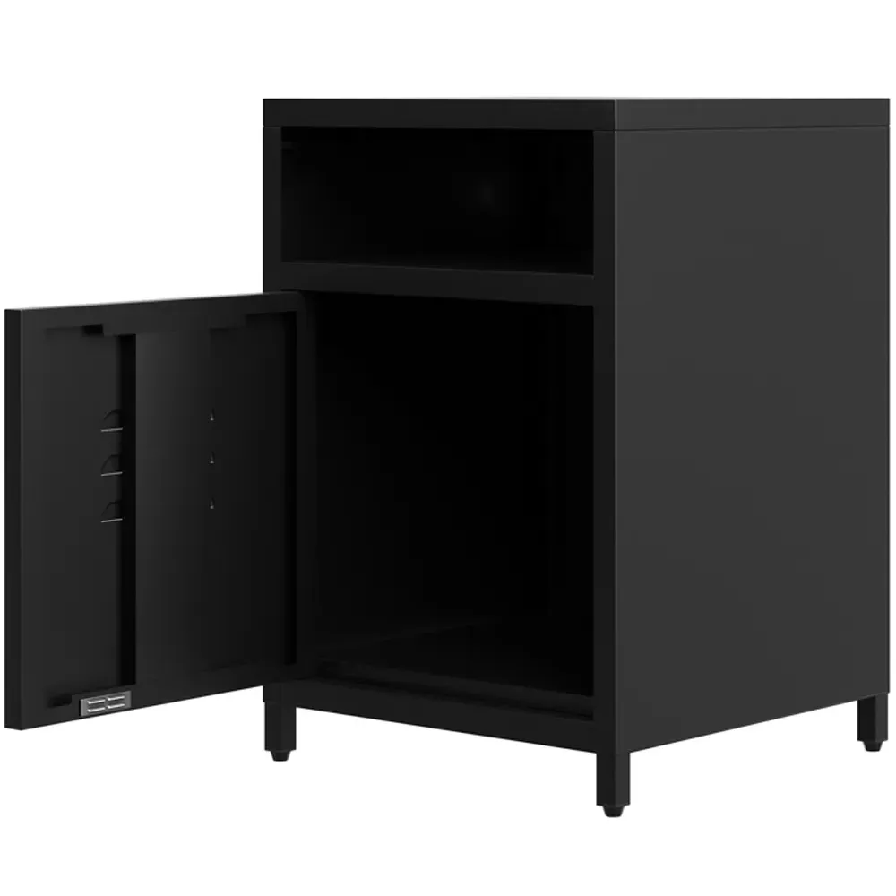 Dillon Single Door Bedside Cabinet - Black