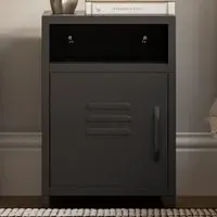 Dillon Single Door Bedside Cabinet - Black