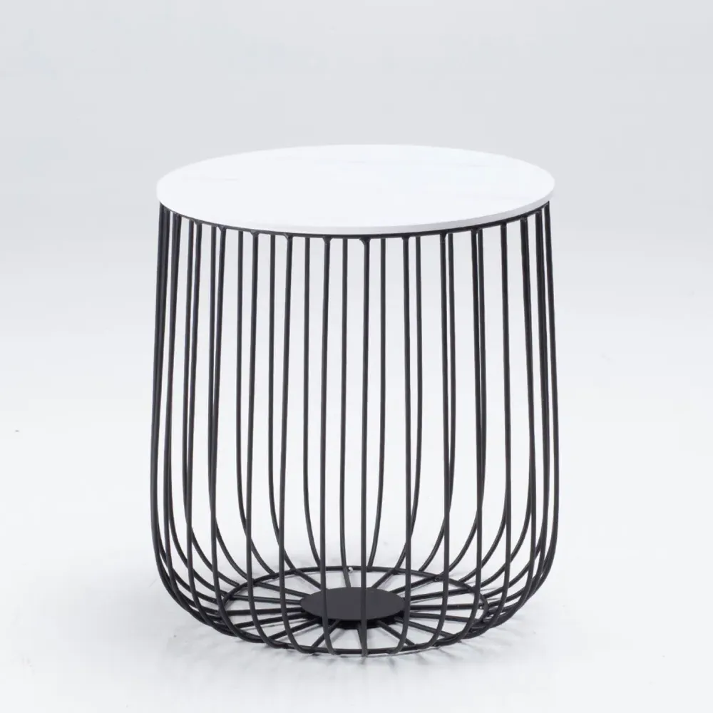 Enzo Cage Frame Coffee Table - Black, Marble