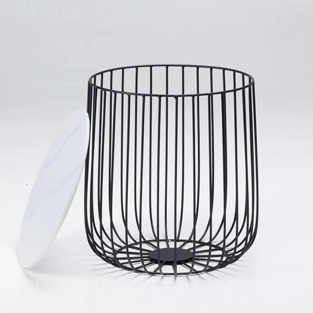 Enzo Cage Frame Coffee Table - Black, Marble